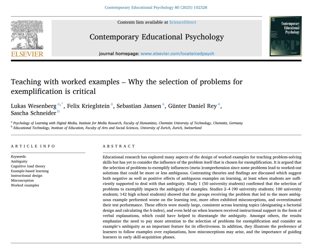 Research: Teaching with Worked Examples - Tips for Teachers by Craig Barton